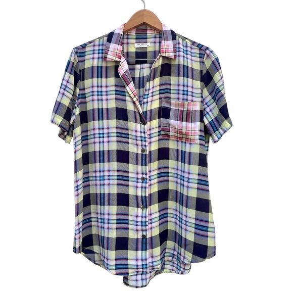 Equipment Femme Button Front Shirt Plaid Multicolor - Picture 1 of 9